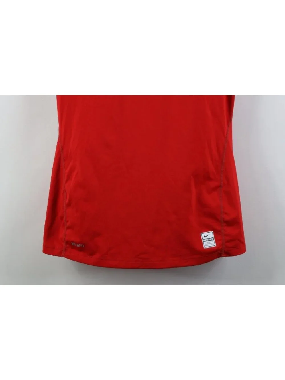 Nike Pro Combat Womens Small Compression Fitted Training Gym V-Neck T-Shirt Red